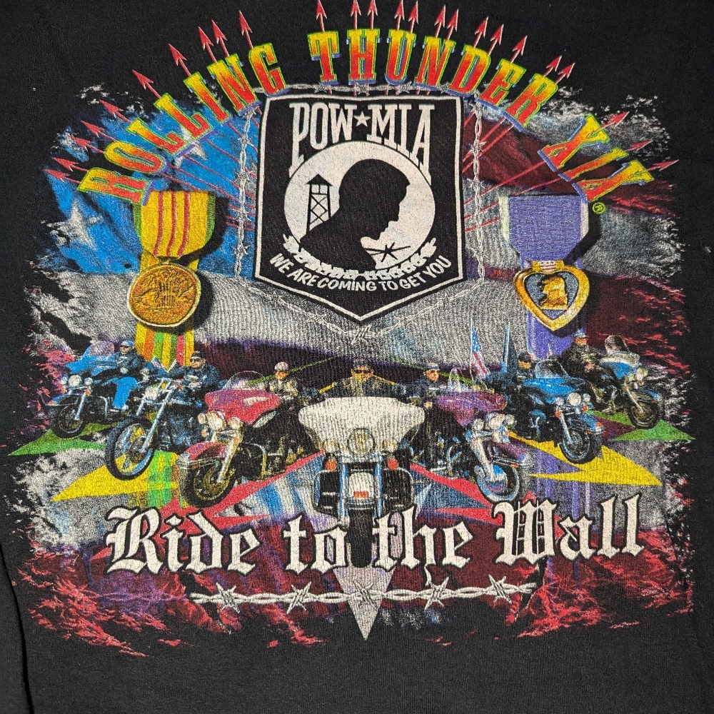2006 Men's Large POW/MIA Rolling Thunder Salute to‎ the Wall Long Sleeve T-Shirt - Picture 2 of 5